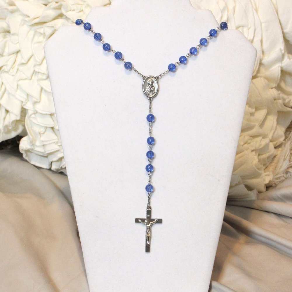Limited Edition Sky Blue Round Luminous Rosary beads